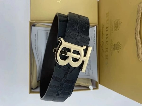 Burberry TB Monogram Belt Black Leather Belt product listing in Litbuy spreadsheet finds