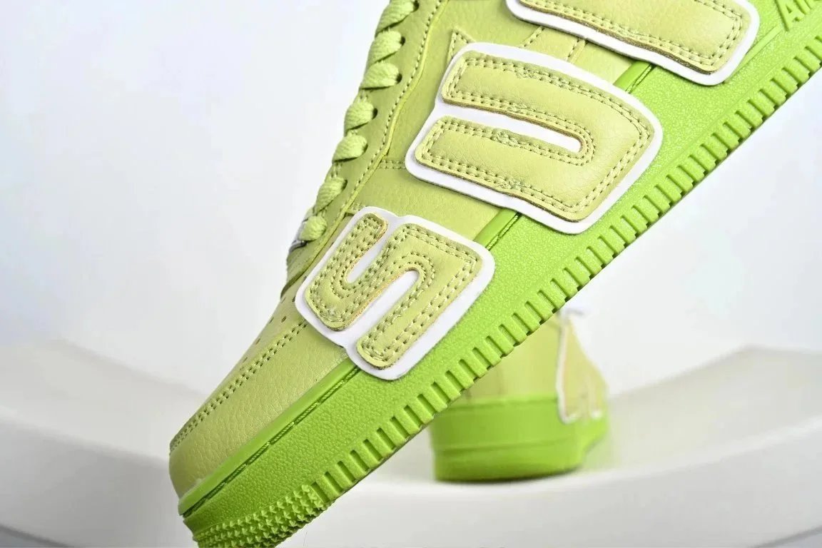 Nike Air Force 1 Lime Green Bold Letter Sneakers