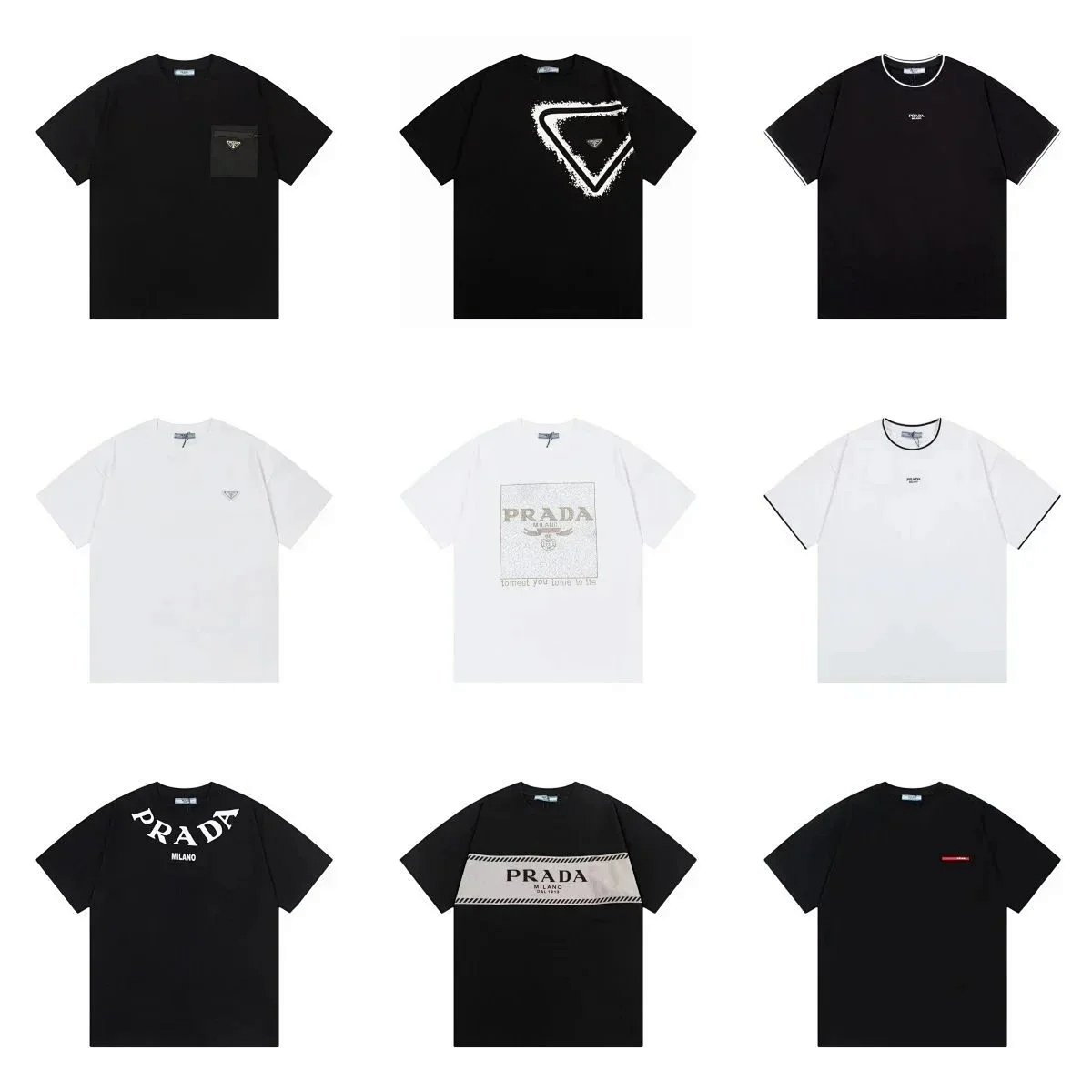 Prada Logo Arch Print White T-Shirt product detail 2 in Litbuy spreadsheet finds