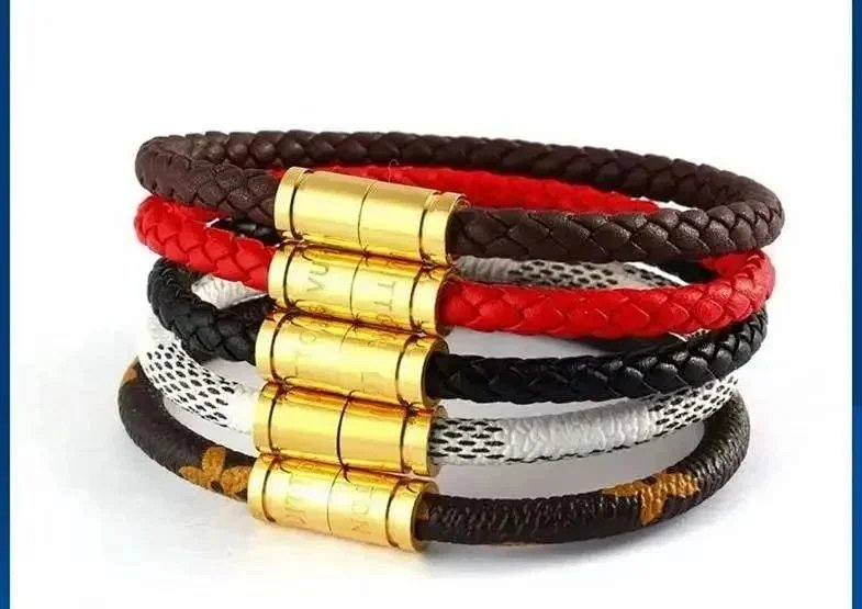Design Braided Leather Bracelet with Gold Magnetic Clasp Black Jewelry Bracelets product detail 2 in Litbuy spreadsheet finds