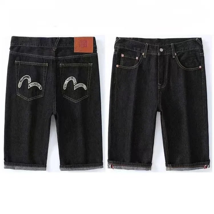 Evisu Evisu E-Five Denim Shorts in Black Black