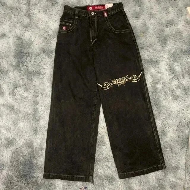 Big Boy Jeans Loose-fit cartoon embroidered — N04 Black Gray