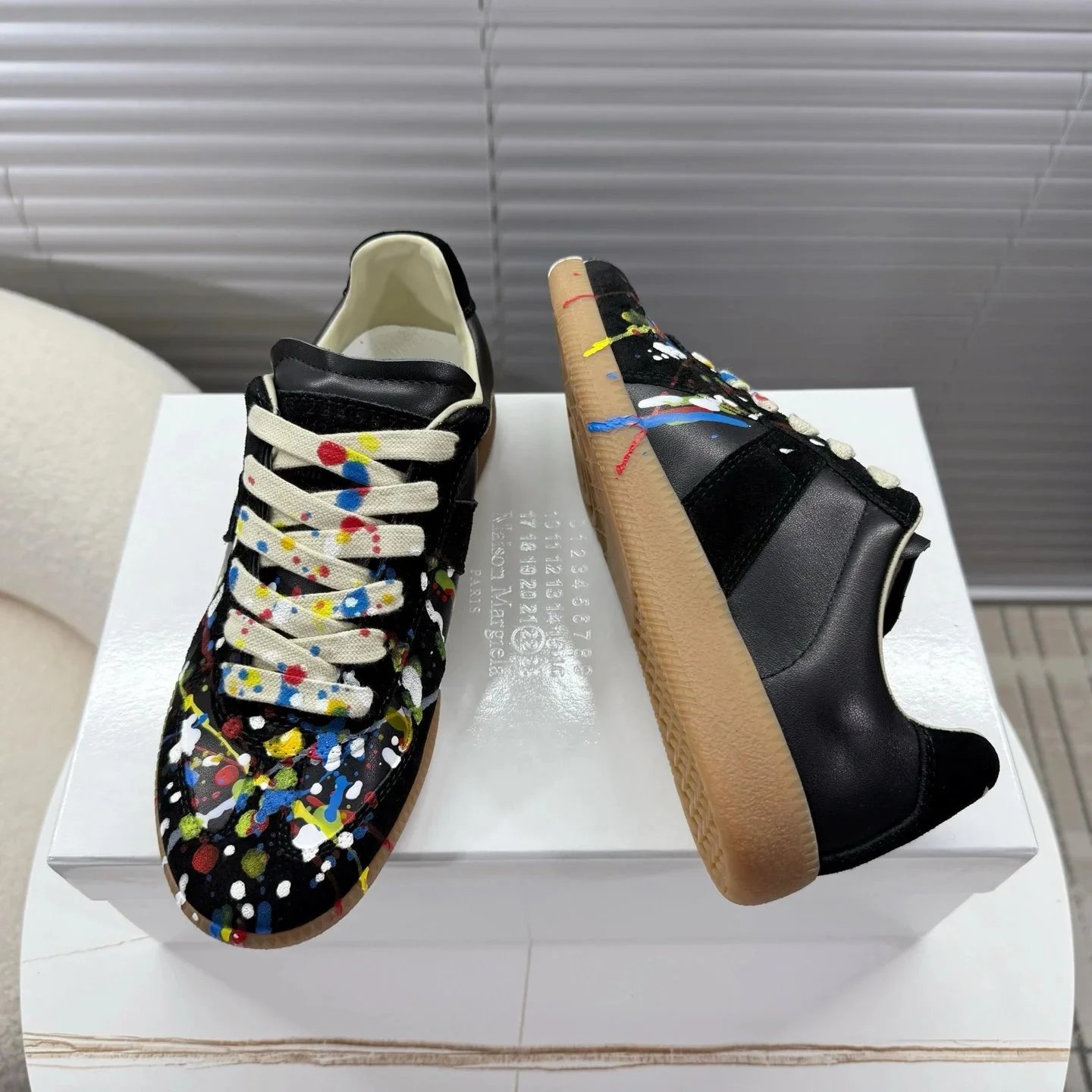 Maison Margiela Maison Margiela Paint Splatter Sneakers Black