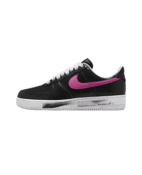 Nike Air Force 1 Low Black Pink Swoosh Sneakers - 1