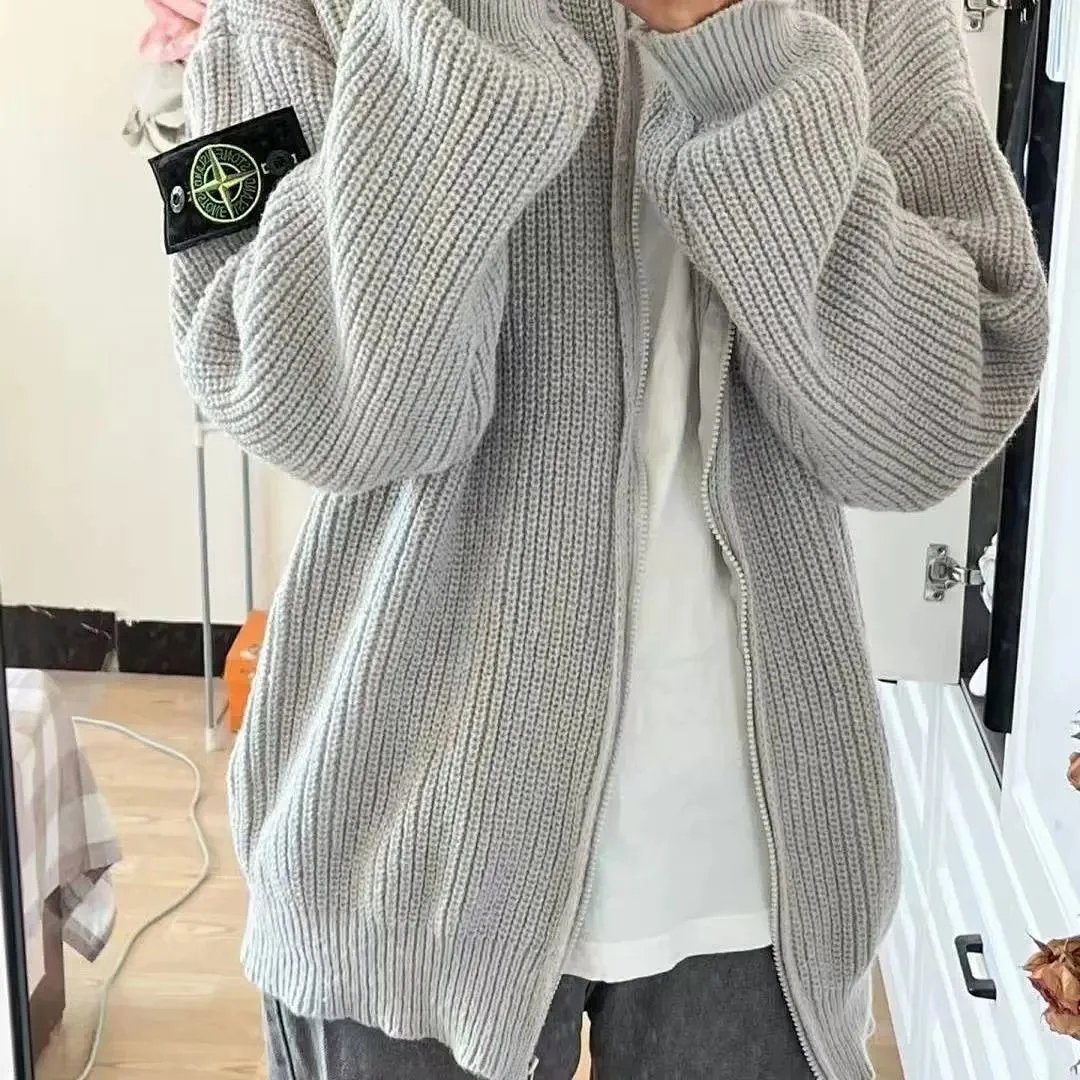 Stone Island Knit Sweater Gray with Compass Logo Patch product detail 5 in Litbuy spreadsheet finds