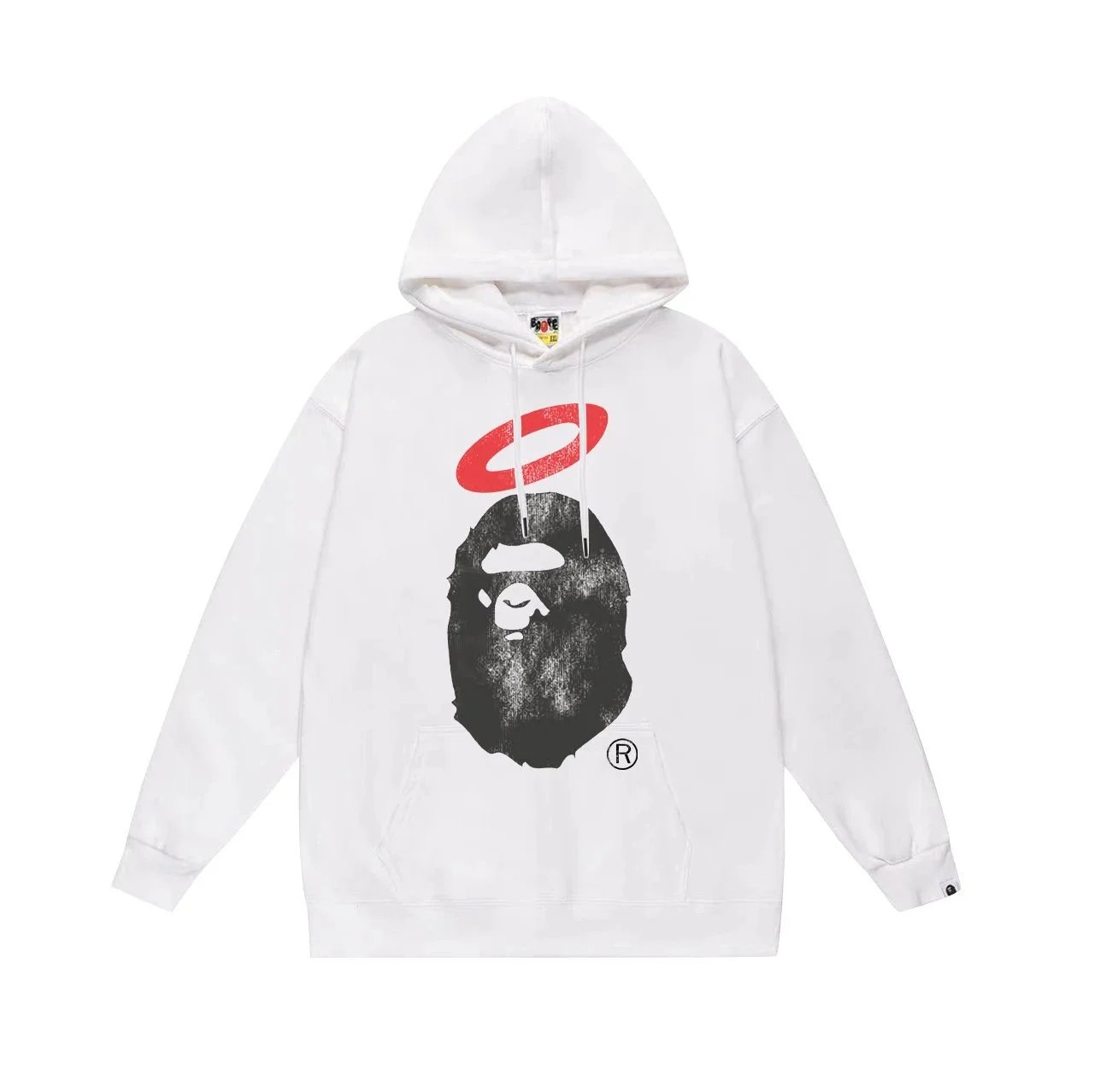 A Bathing Ape x Bapesta Flame Ape Head Hoodie Gray - 5