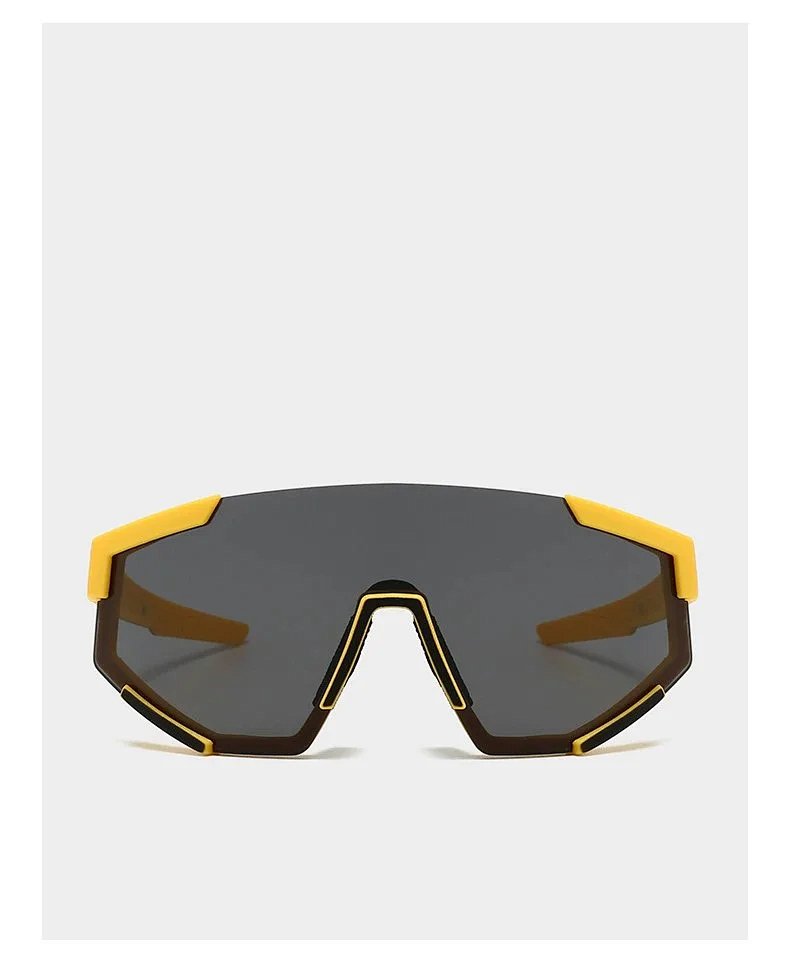 Design Shield-Style Wraparound Sunglasses Gray / Black Eyewear product detail 2 in Litbuy spreadsheet finds