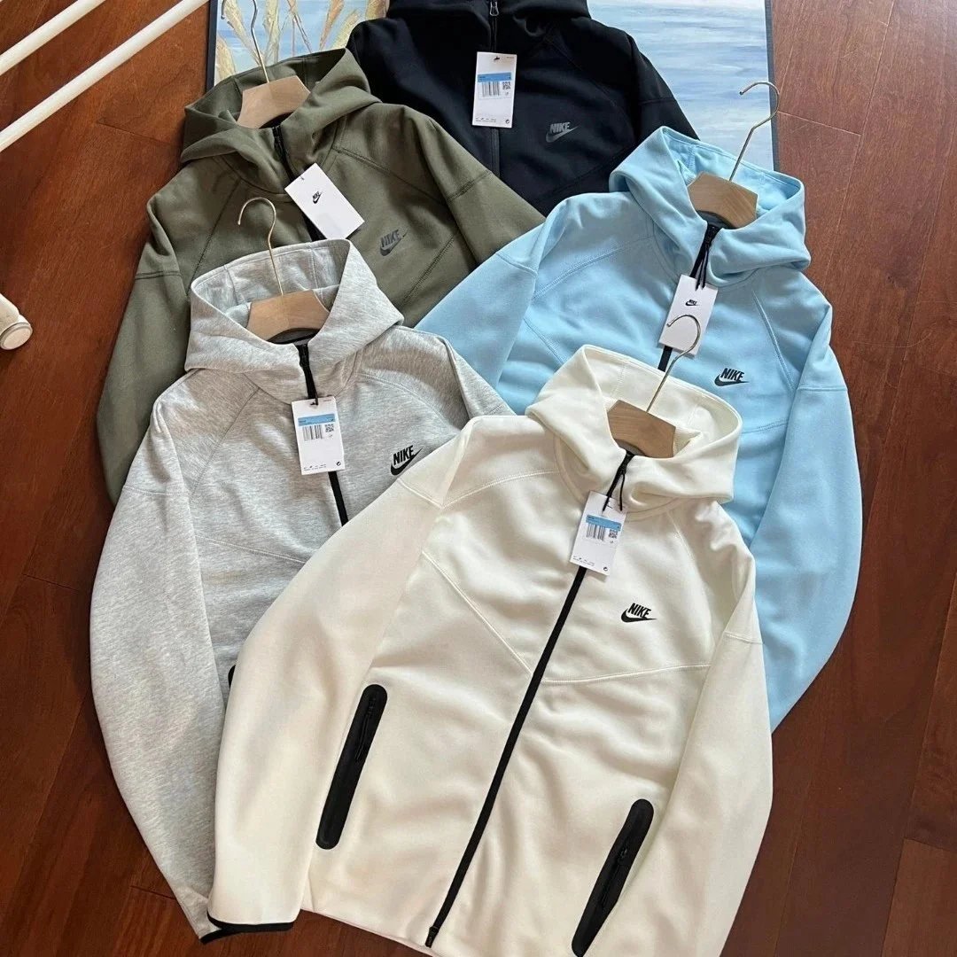 Nike Tech Fleece Black Olive Gray Cream Casual Hoodie