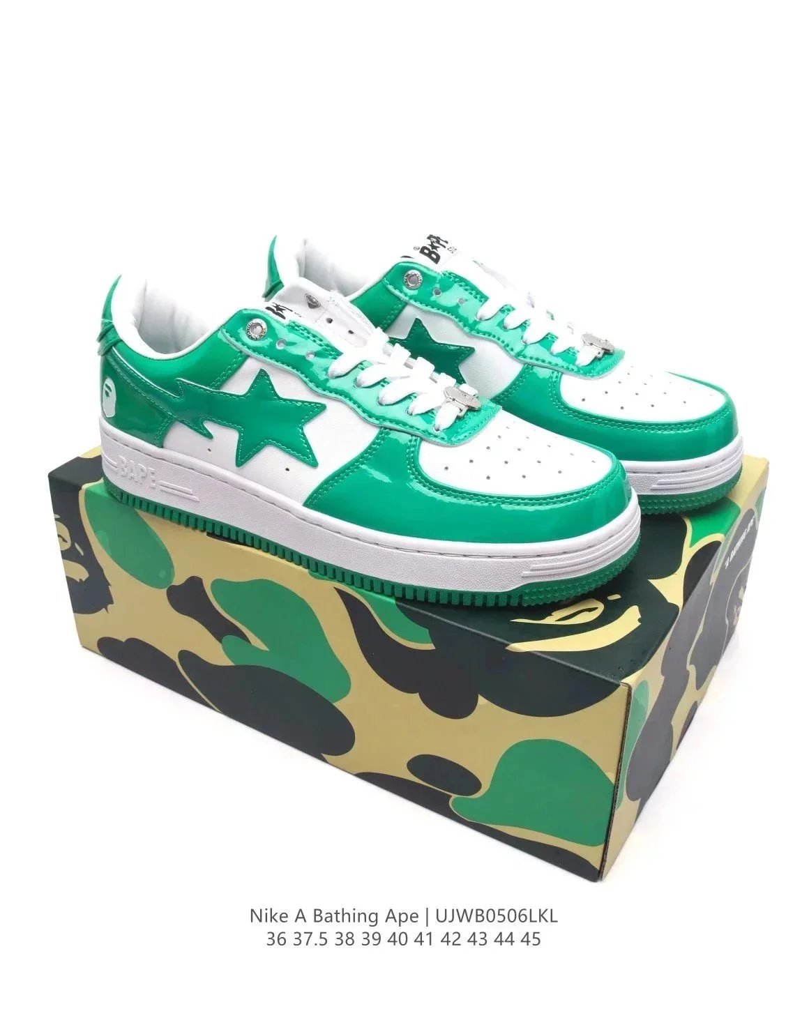 A Bathing Ape Nike Air Force 1 White Star Logo Sneakers