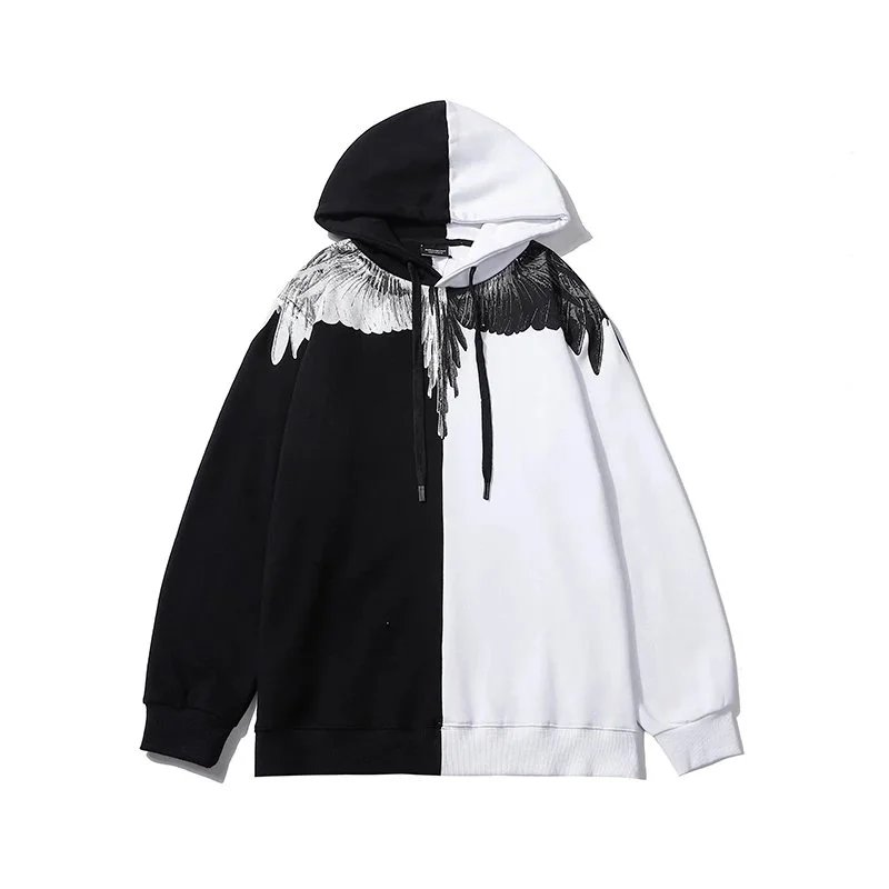 Marcelo Burlon Marcelo Burlon Black and White Wing Hoodie Black