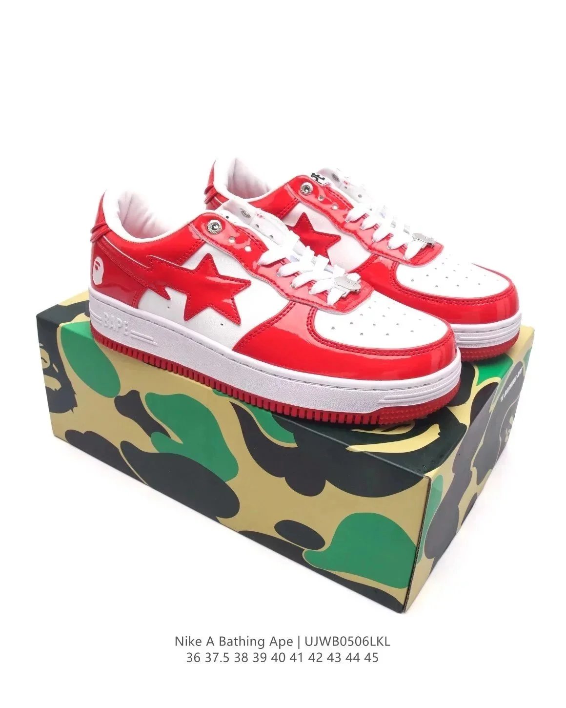 A Bathing Ape Nike Air Force 1 White Star Logo Sneakers
