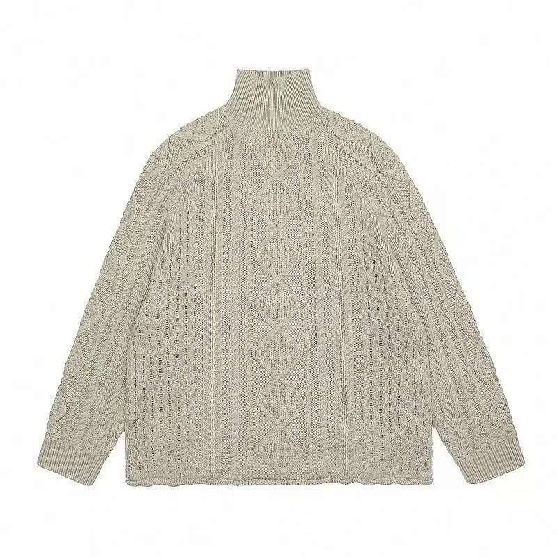 Design Cable Knit Turtleneck Sweater Beige product detail 10 in Litbuy spreadsheet finds