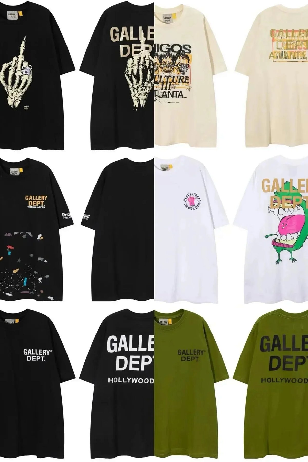 Gallery Dept Corona Virus World Tour Black Oversized T-Shirt product detail 2 in Litbuy spreadsheet finds