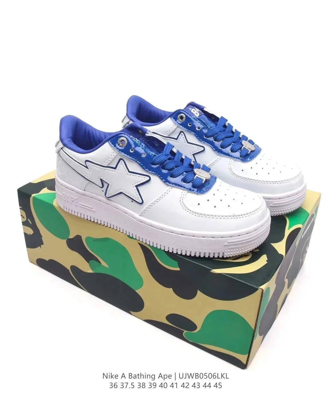 A Bathing Ape Nike Air Force 1 White Star Logo Sneakers