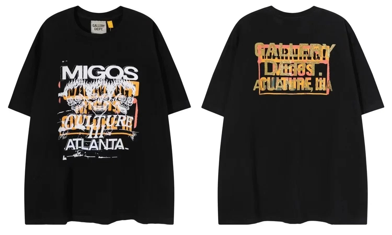 Gallery Dept. Graphic Print Black Off White Olive Green Oversized T-Shirt