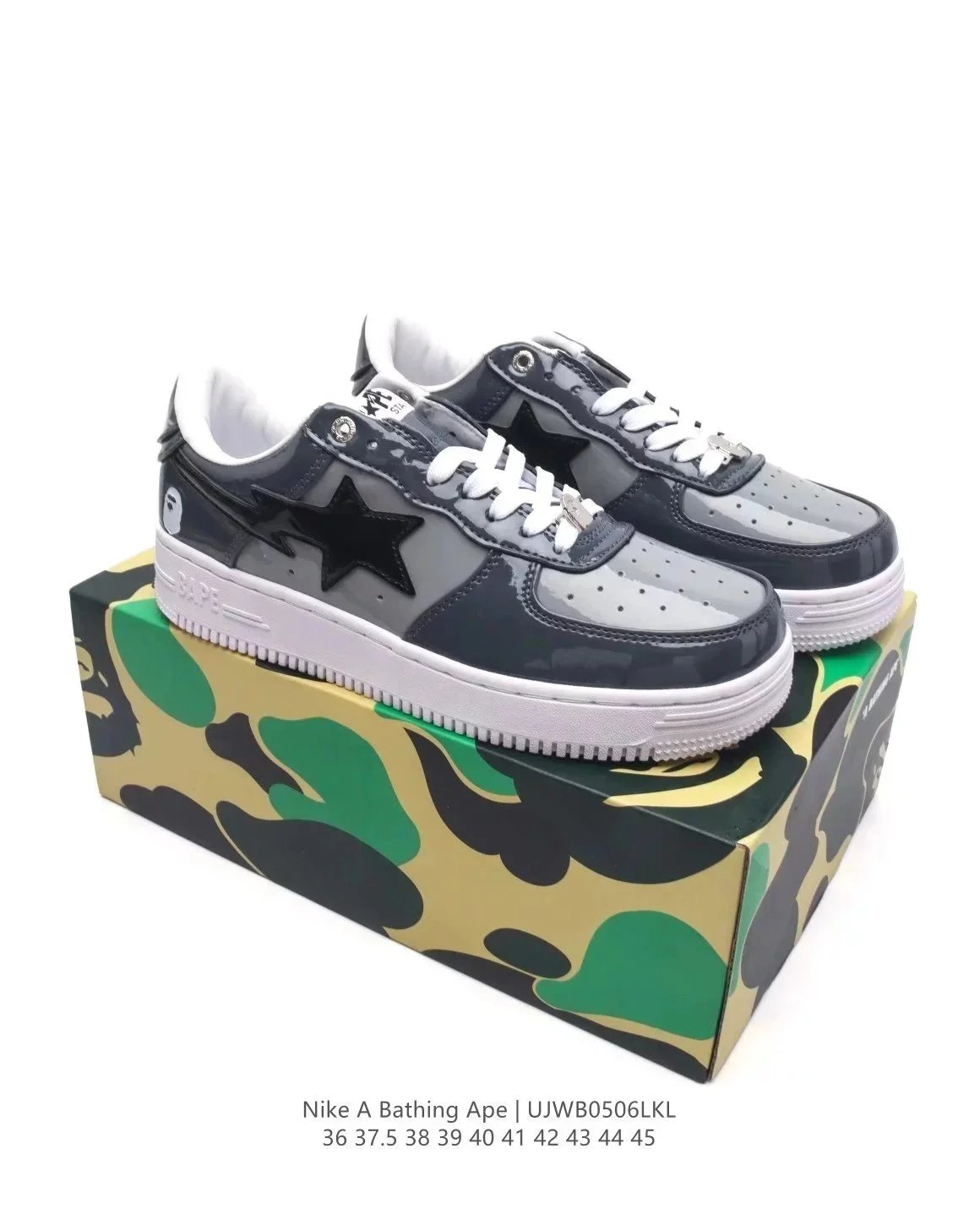 A Bathing Ape Nike Air Force 1 White Star Logo Sneakers