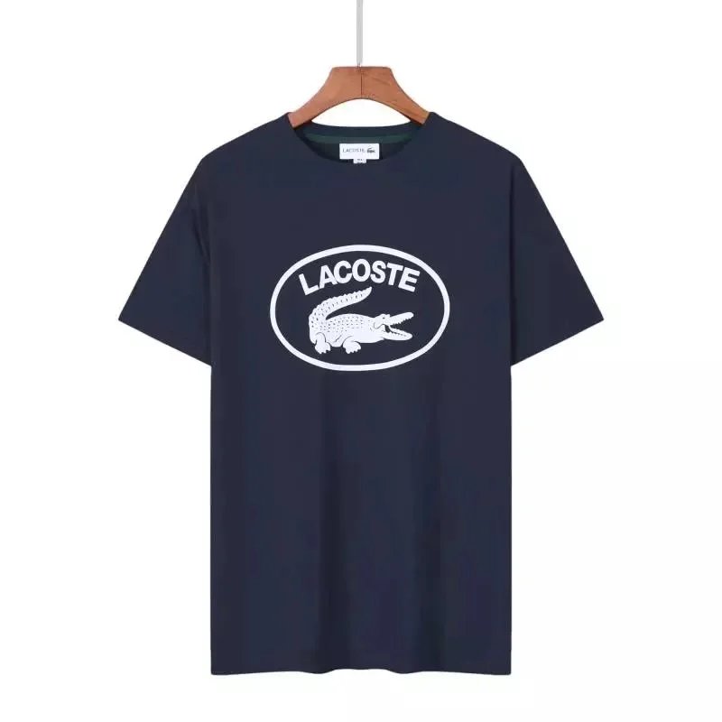 Lacoste Classic Logo Grey Navy White Black Crewneck T-Shirt