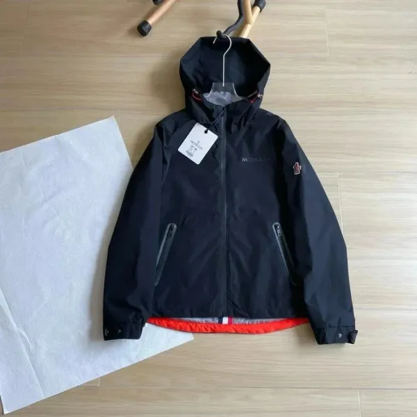 Moncler Grenoble Windbreaker Black with Red Lining Jacket - 1