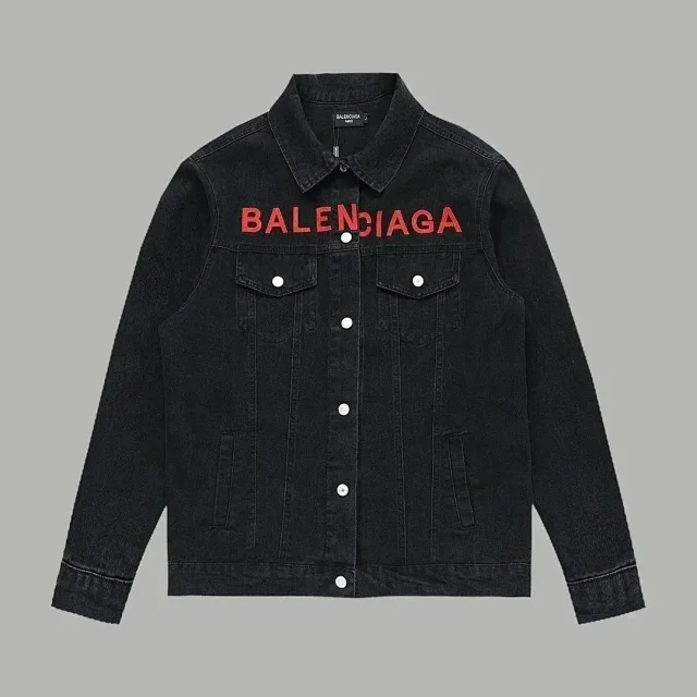 Balenciaga Jackets Logo denim trucker jacket product detail image 7