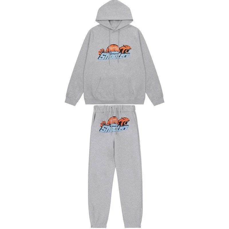 Travstar Rainbow Logo Hoodie and Sweatpants Set Gray - 8