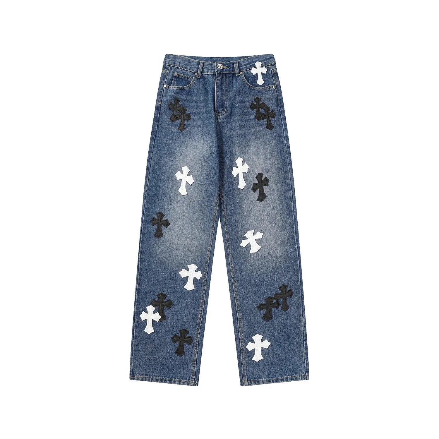Chrome Hearts Cross Appliqué Denim Jeans
