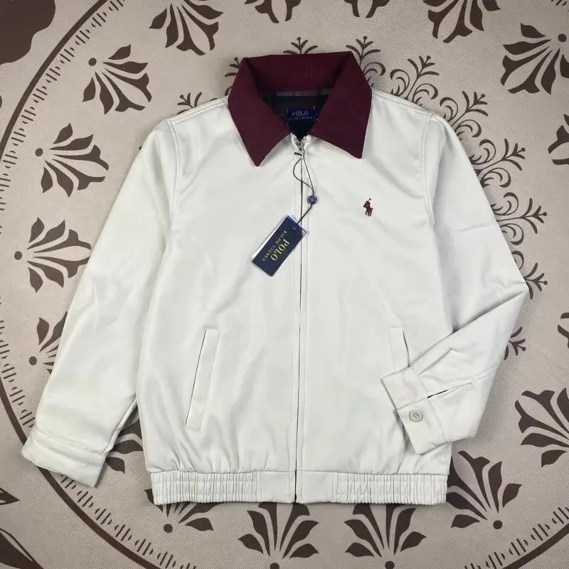Polo Ralph Lauren Classic Fit Zip-Up Jacket Beige Navy Black Burgundy Collar Casual