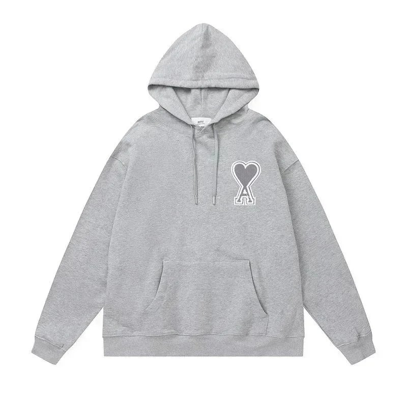 Ami Paris Heart Logo Black White Beige Crewneck Hoodie Sweatshirt
