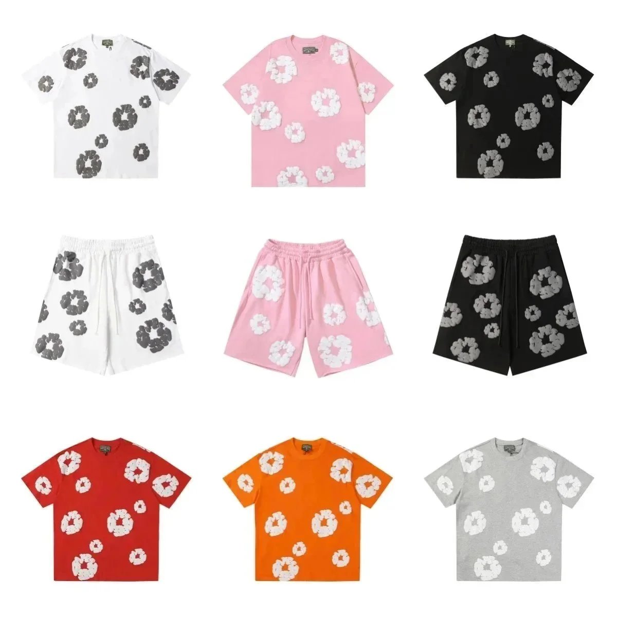 Denim Tears Flower Print T-Shirt/Shorts Set [24 st