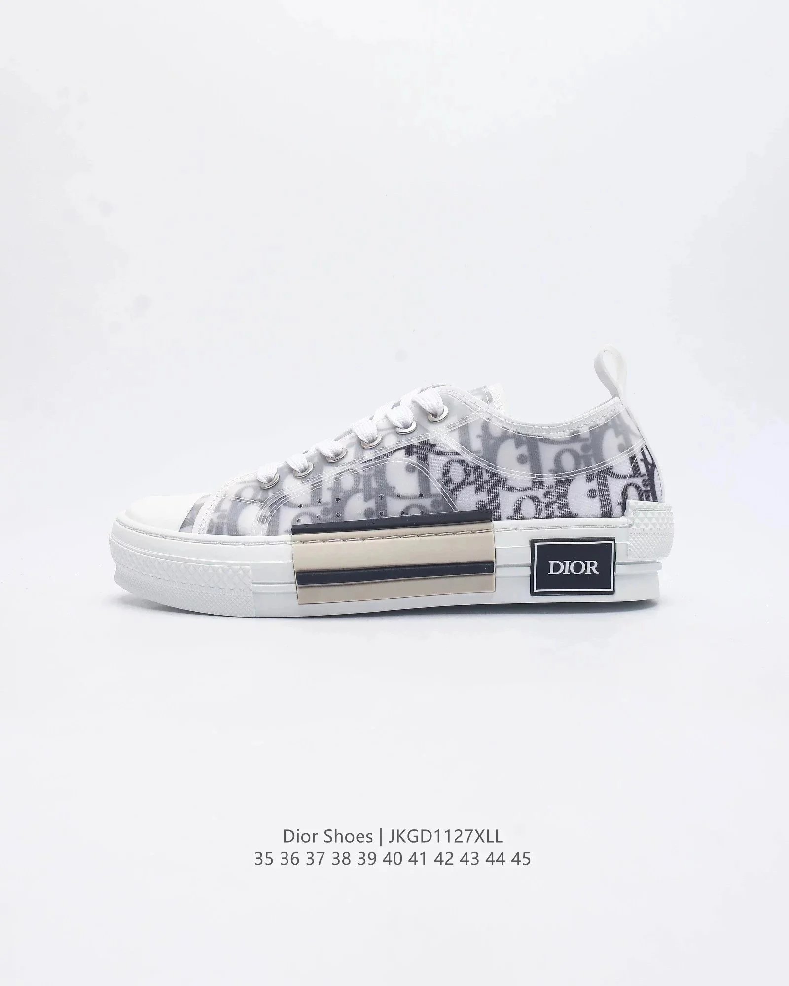 Dior B23 White Monogram High-Top Sneakers