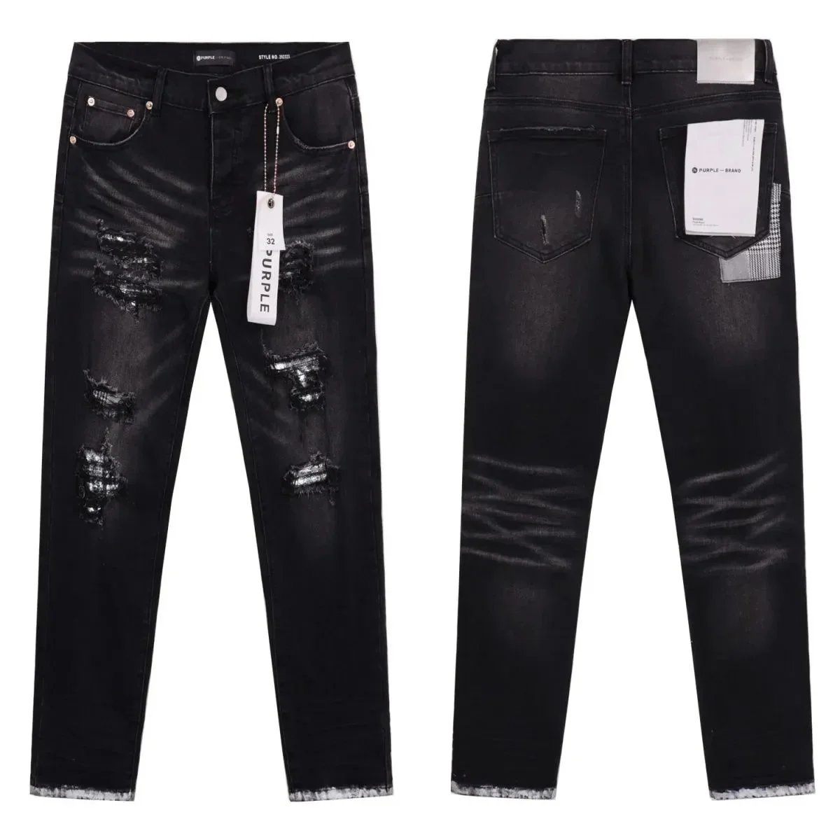 Purple Brand Purple Brand Distressed Black Jeans Black