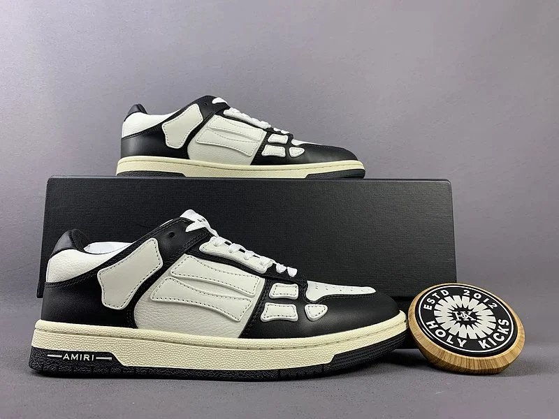 Amiri Skeleton Black White Leather Sneakers