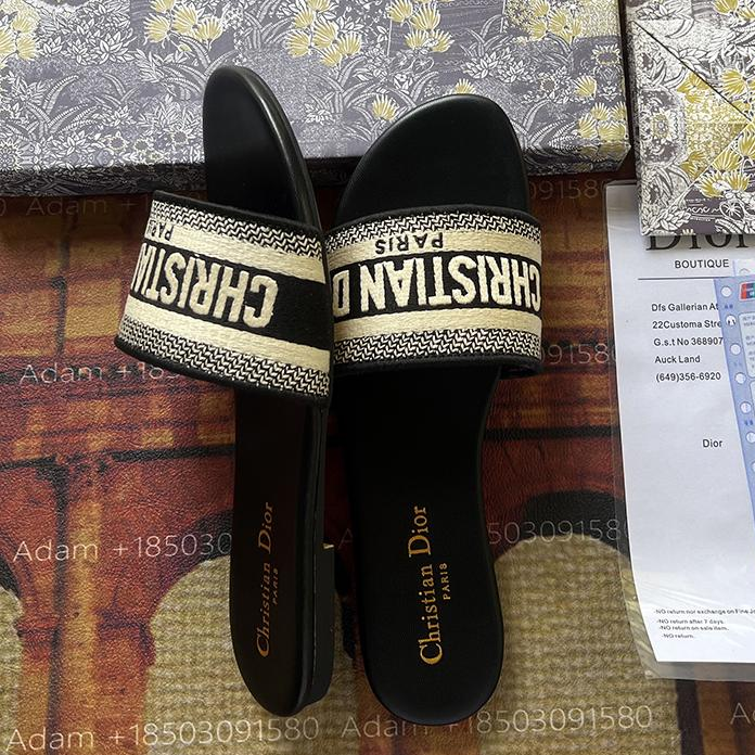 Dior Slippers Dway Embroidered Slide Sandals — 09