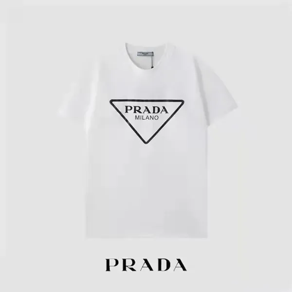 Prada Triangle Logo White T-Shirt - 1