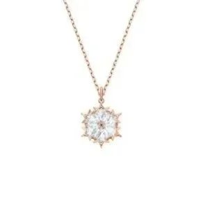Rose Gold Diamond Flower Necklace Gold