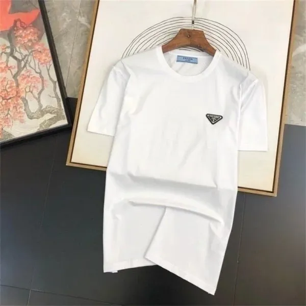 Prada Re-Nylon Triangle Logo White T-Shirt - 1