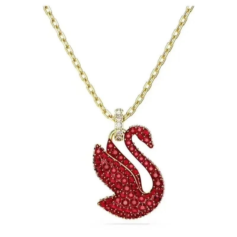 Swarovski Swarovski Swan Pendant Necklace in Red Crystal Red