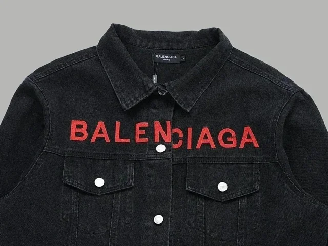 Balenciaga Jackets Logo denim trucker jacket product detail image 10