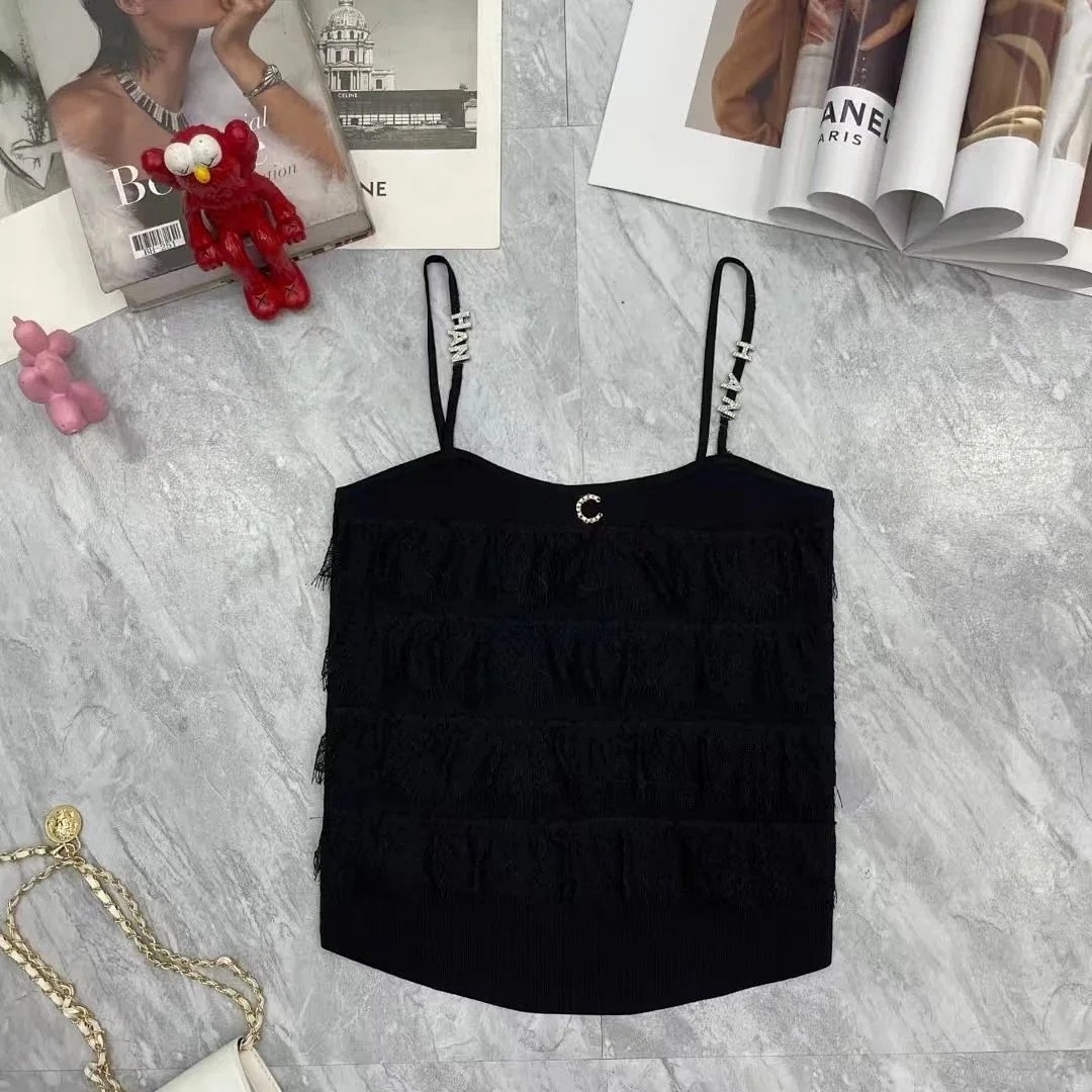 Chanel Ruffled Sheer Camisole White Vest-Top Vest Top product detail 4 in Litbuy spreadsheet finds