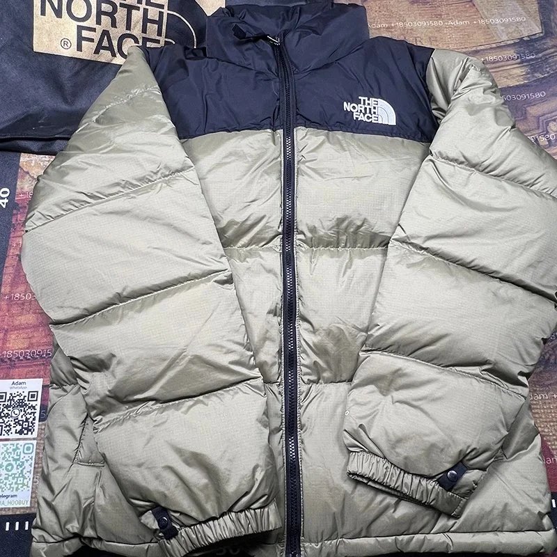 The North Face Nuptse Black Purple Colorblock Puffer Jacket