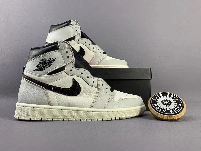 Nike Air Jordan 1 Grey White Suede High Top Sneakers