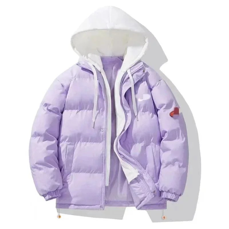 Puffer Hooded Jacket Gray Oversized Winter Coat