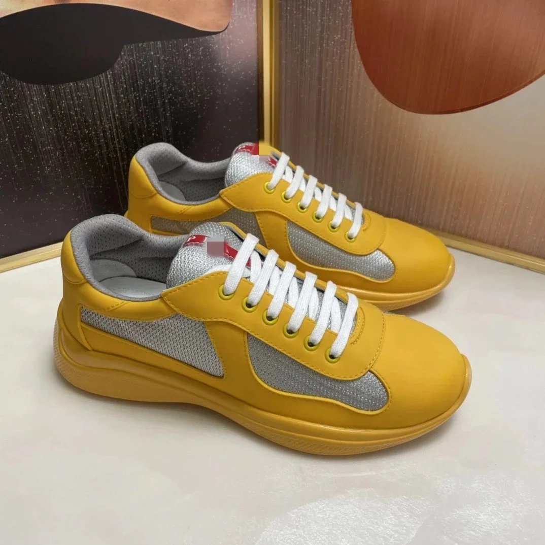 Prada Linea Rossa Red Silver Mesh Sneakers