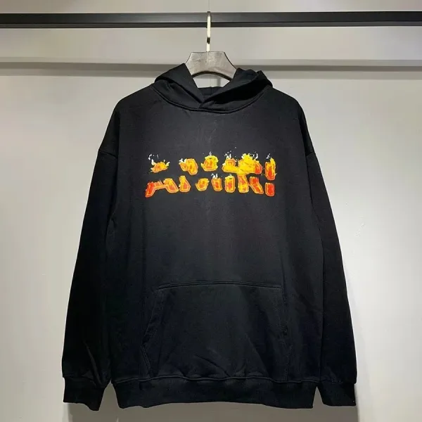 Off-White Flame Logo Hoodie Black - 1