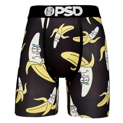 PSD PSD Banana Print Men's Underwear Boxer Briefs Black