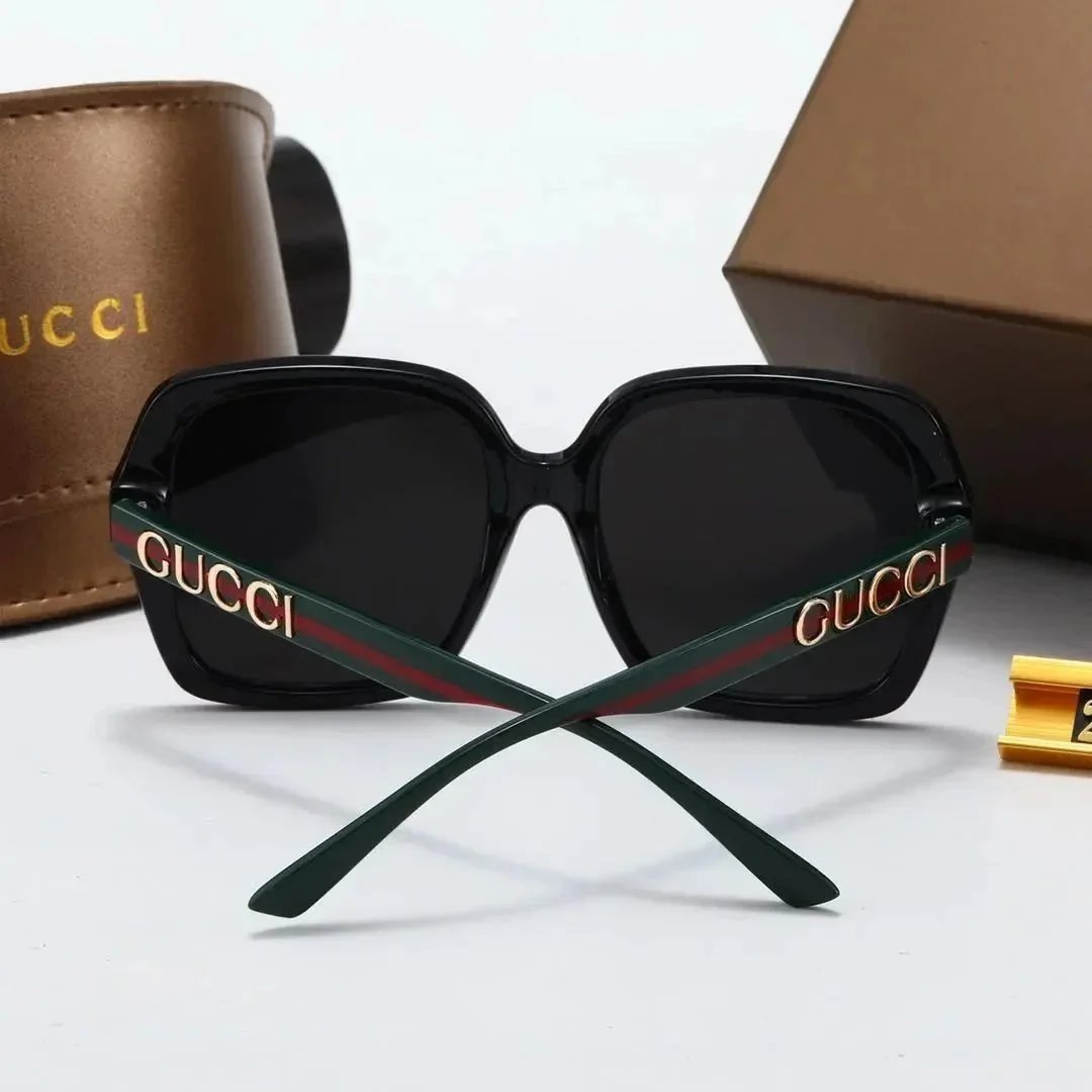 Gucci Square Frame Black Pink Gradient Oversized Sunglasses