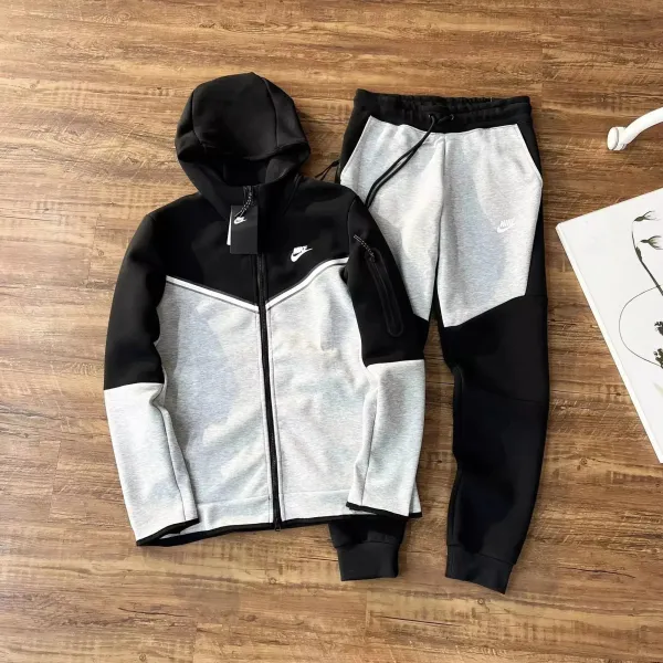 Nike Tech Fleece Full-Zip Hoodie and Joggers Set Royal Blue Tracksuit - 7