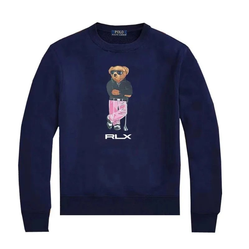 Polo Ralph Lauren Bear Graphic Navy Gray Cream Crewneck Sweatshirt