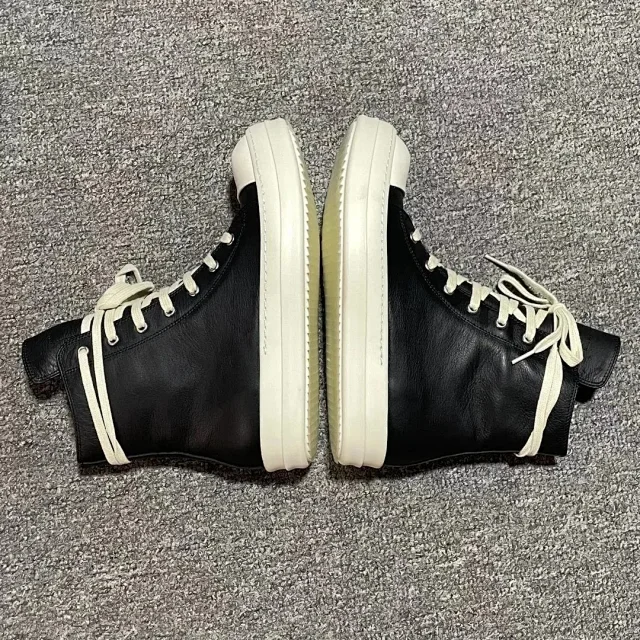 Rick Owens Boots Leather High-Top Lace-Up with Side Zip product detail image 5