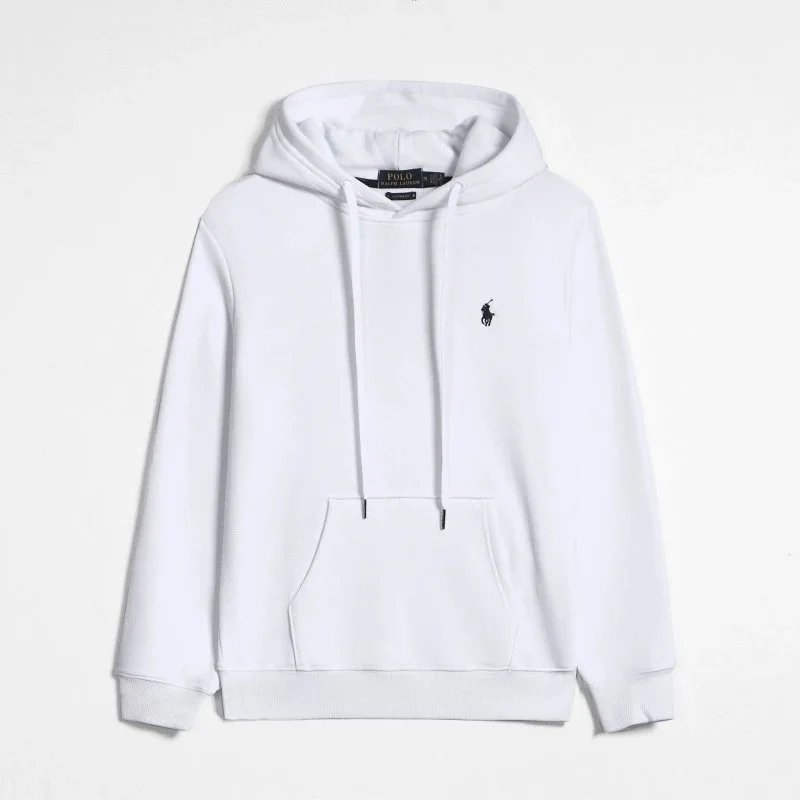 Polo Ralph Lauren White Hoodie with Black Pony Logo White