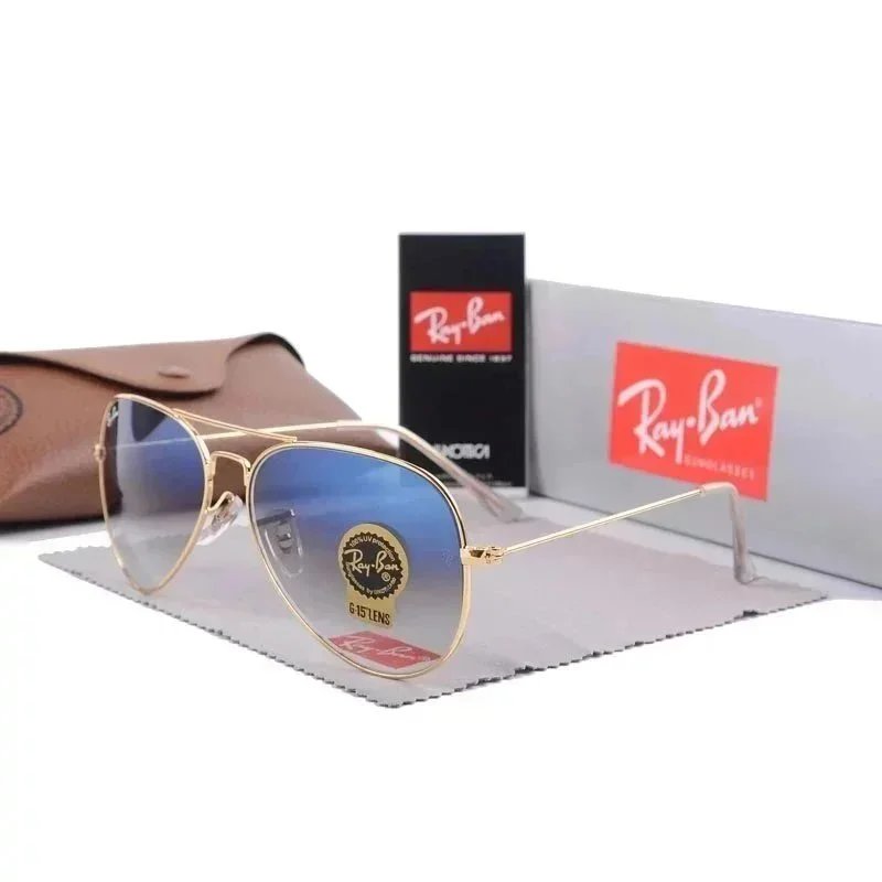 Ray-Ban Ray-Ban Aviator Sunglasses with Gradient Blue Lenses Blue